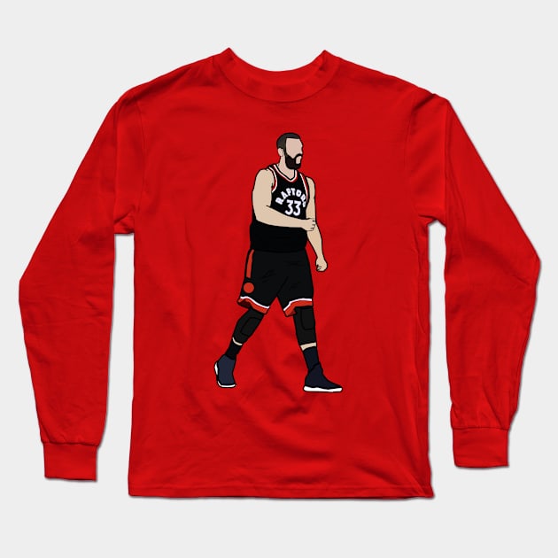 Marc Gasol - Toronto Raptors Long Sleeve T-Shirt by xavierjfong